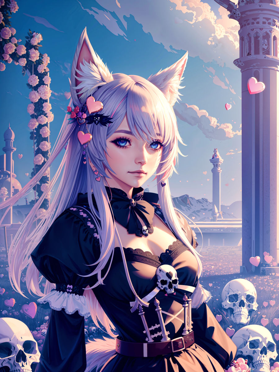 Cute Gothic Foxgirl